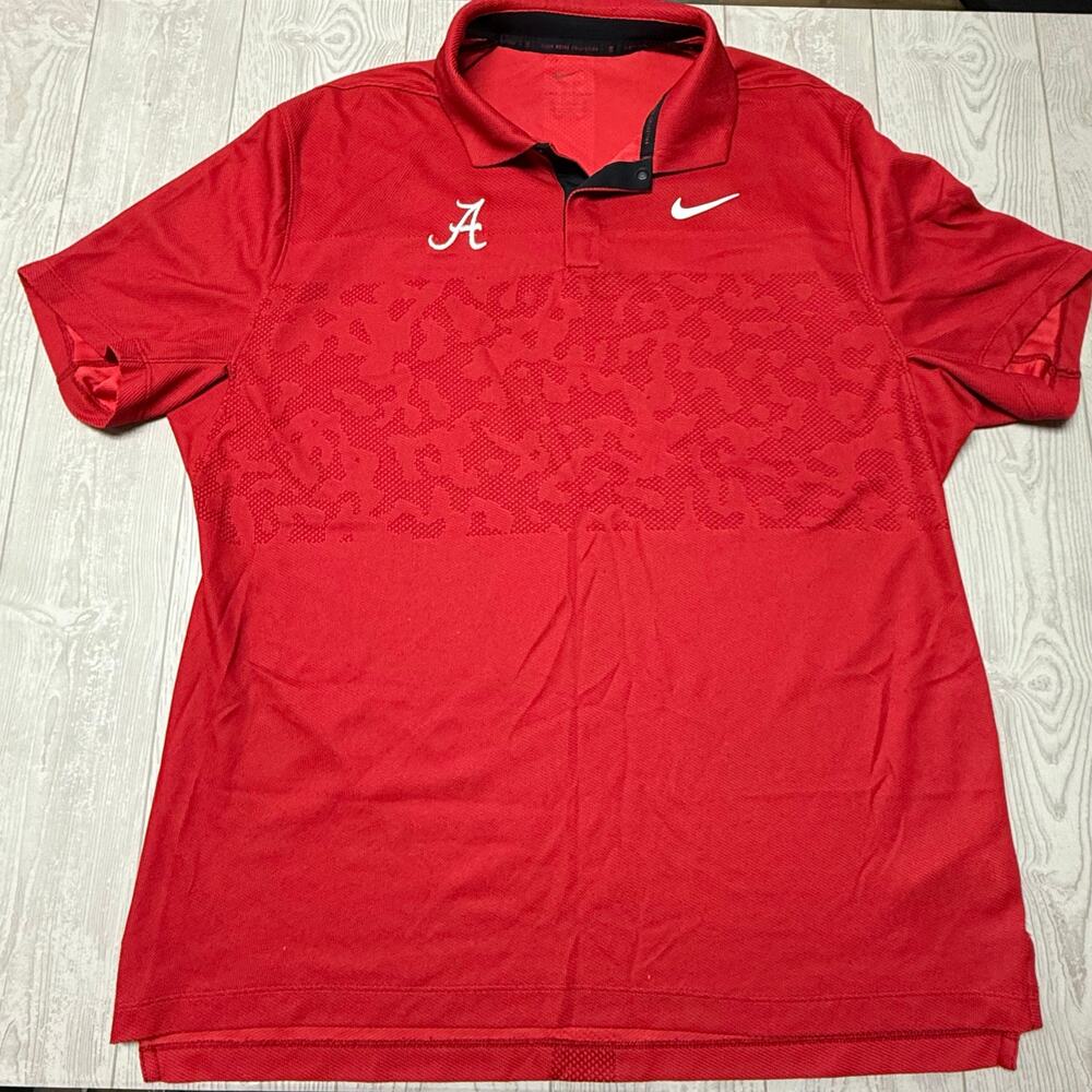 Nike Alabama Crimson Tide Tiger Woods Dri-FIT Golf Polo Shirt Red Men’s